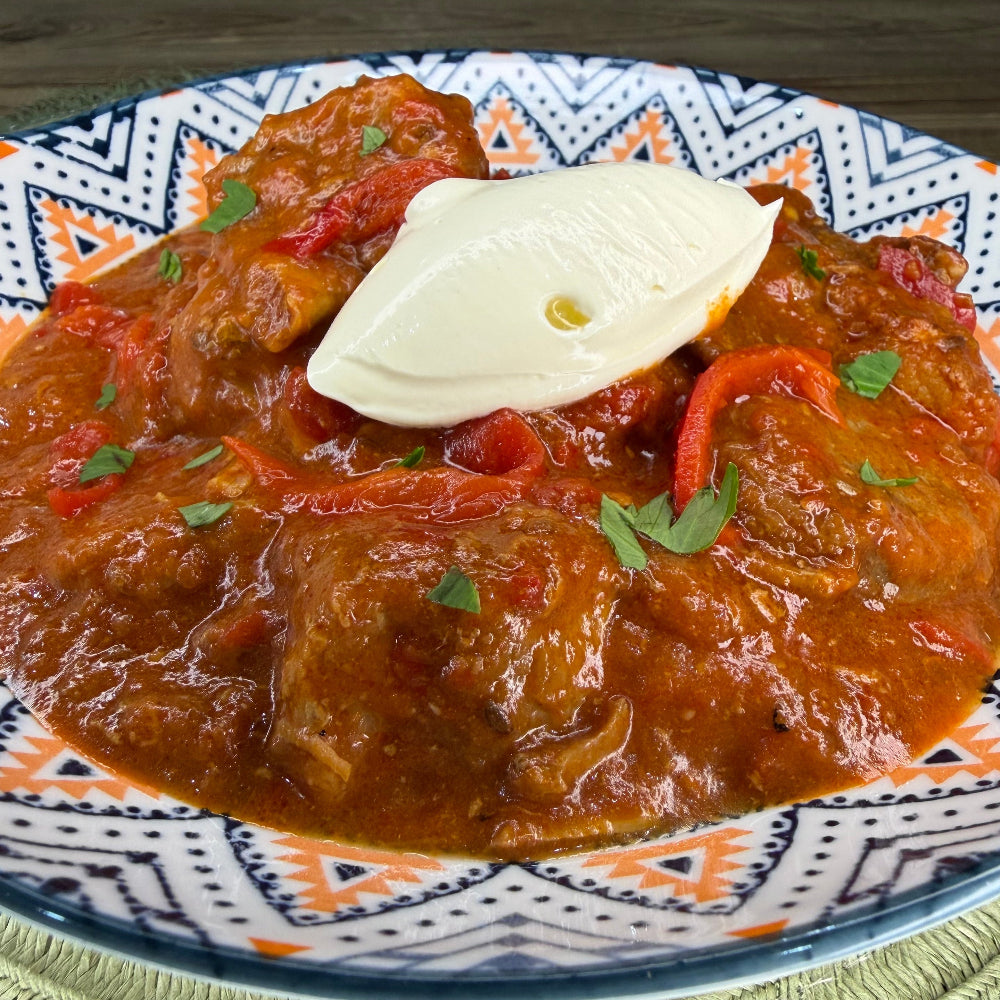 Hungarian Pork Goulash with sour cream