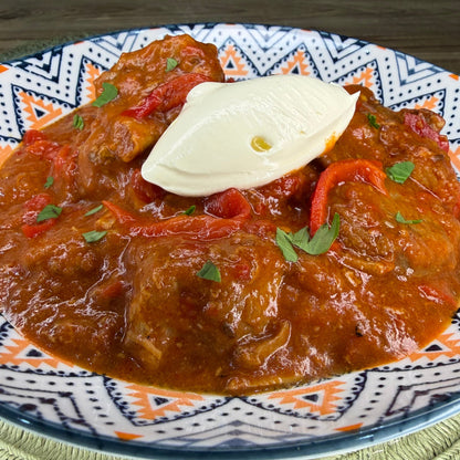 Hungarian Pork Goulash with sour cream