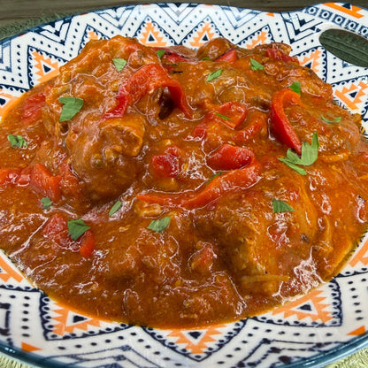 Hungarian Pork Goulash with red peppers